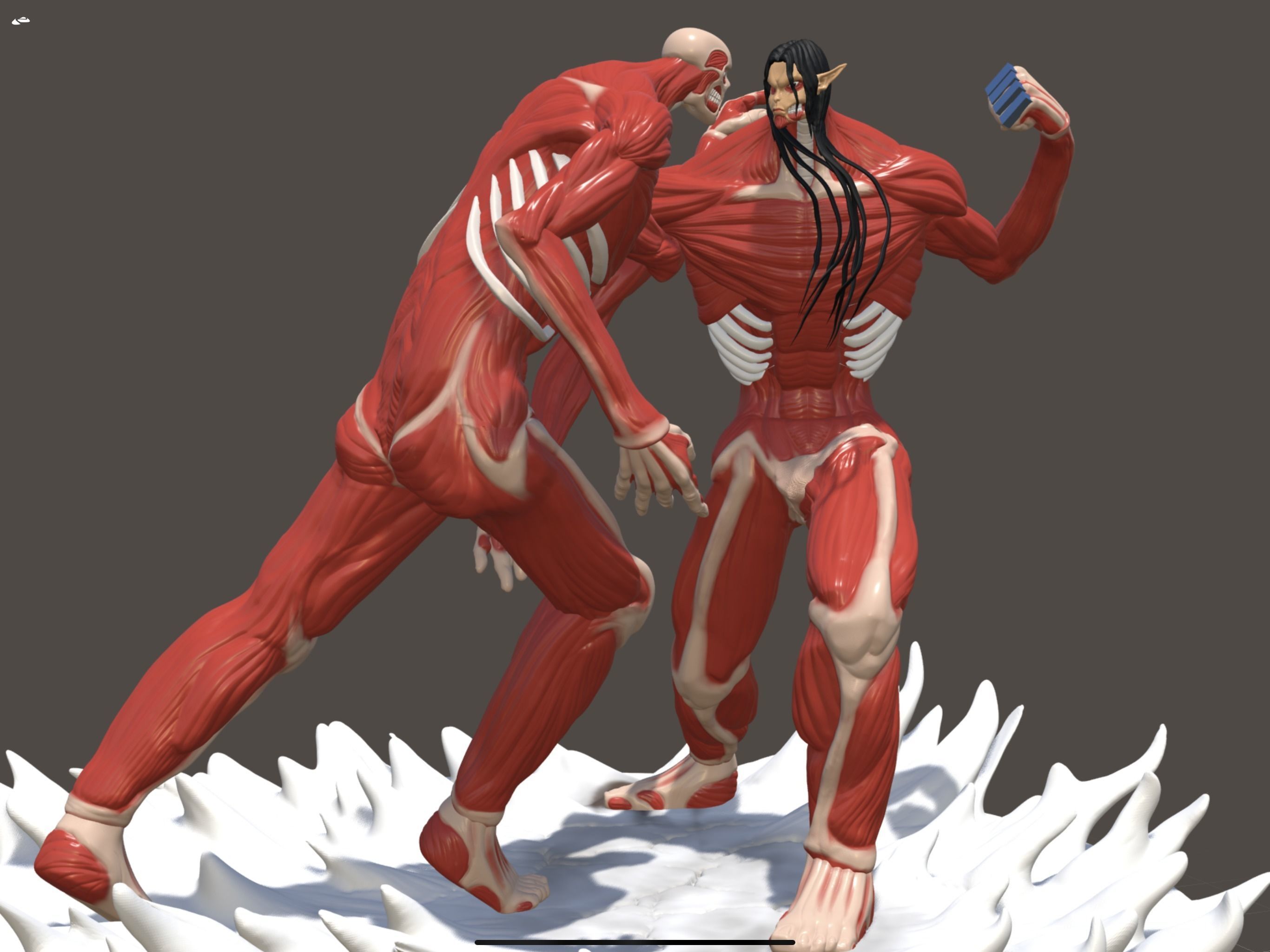Eren vs armin -attack no titan 3d model 3D model_7
