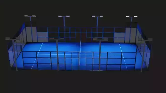 Padel court Free 3D model