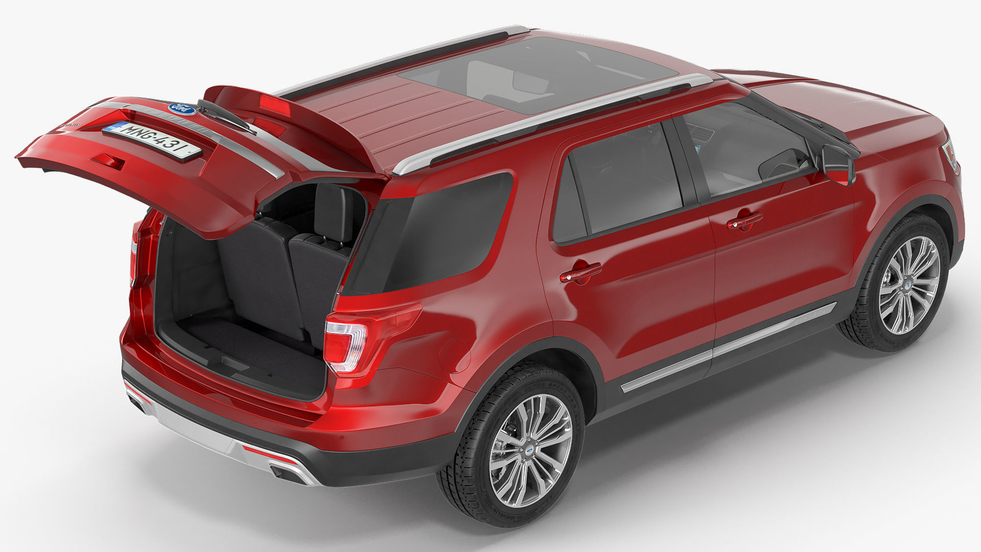 Ford Explorer 2016 SUV Simple Interior 3D model_7