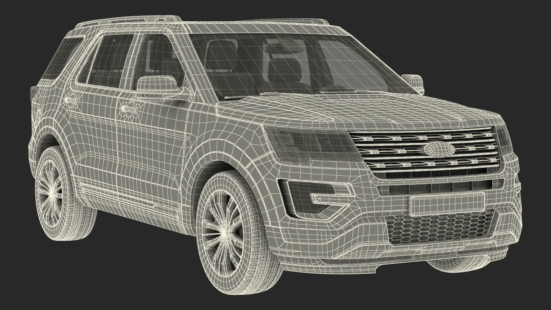 Ford Explorer 2016 SUV Simple Interior 3D model_29
