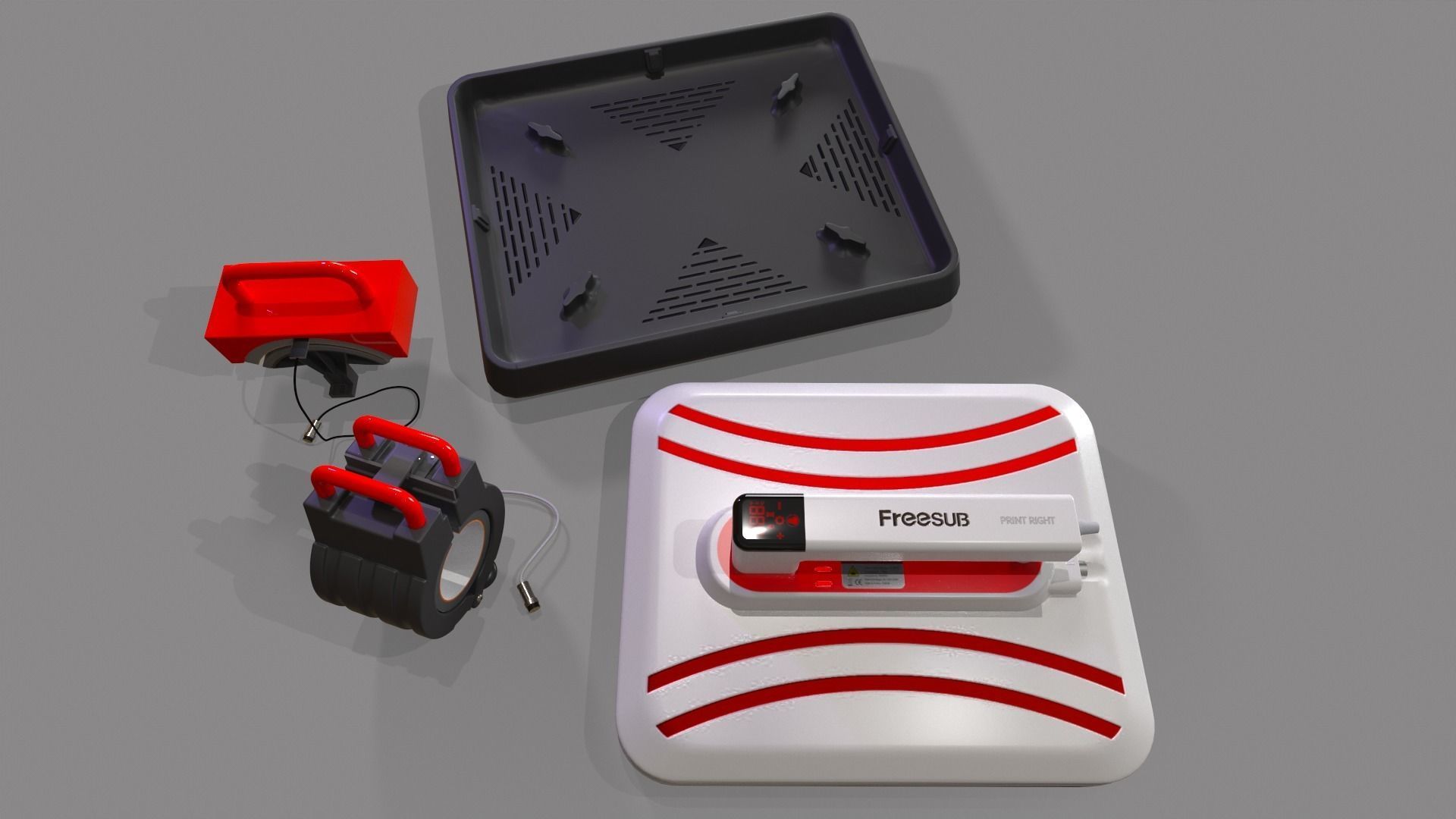 Freesub Easy Press Heat Press P1210 Full Set 3D Model Collection_5