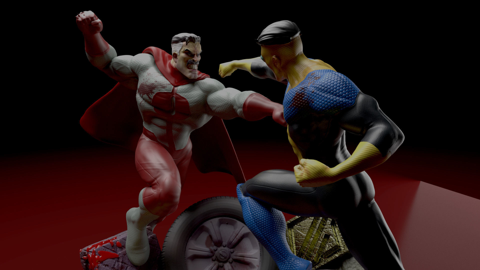 Invincible Vs Omni-Man -33 Cm 3D print model_8