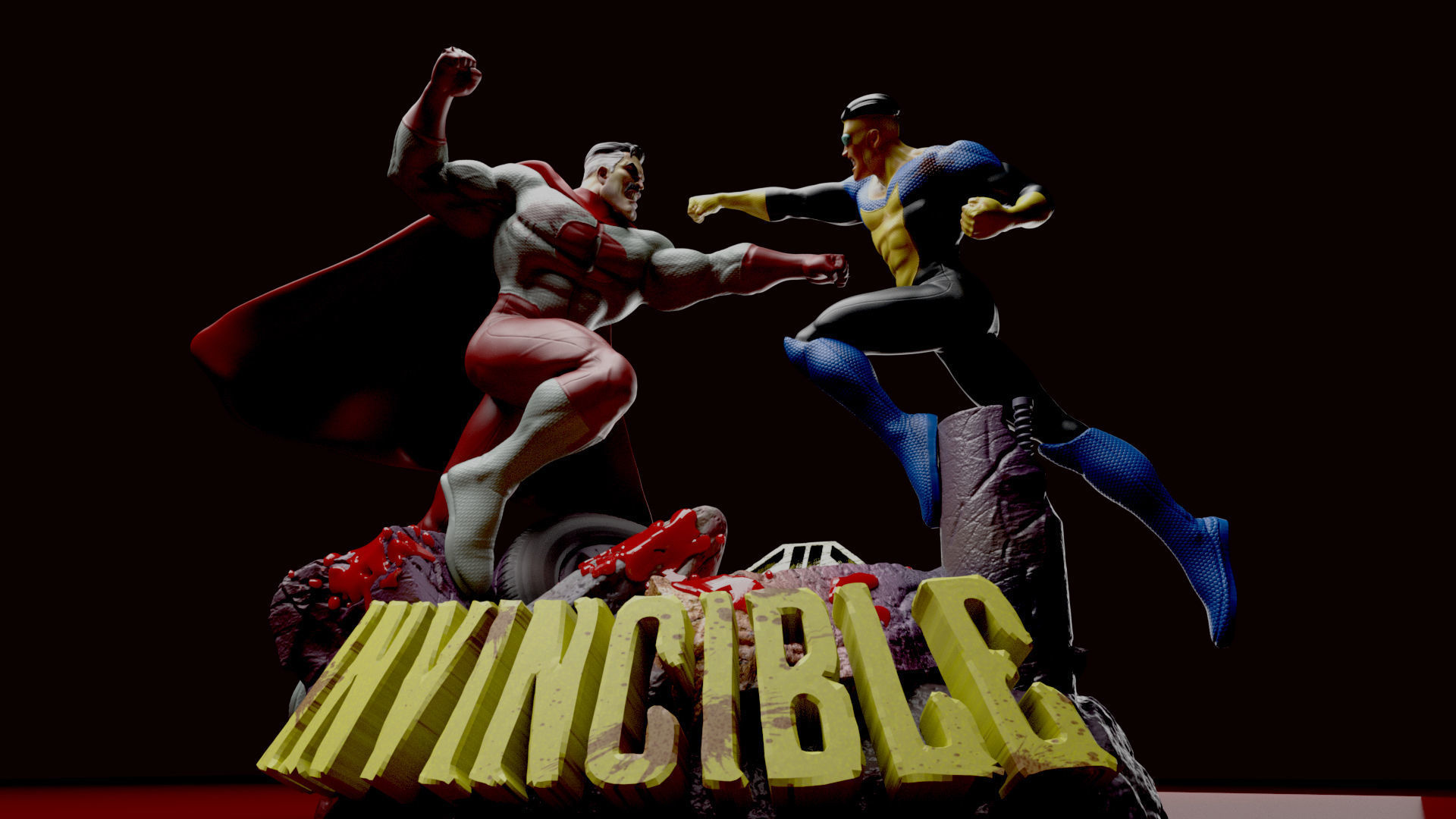 Invincible Vs Omni-Man -33 Cm 3D print model_6