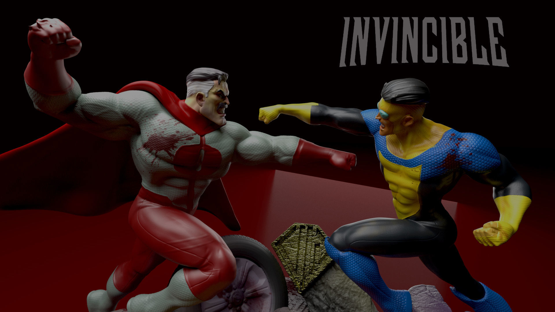 Invincible Vs Omni-Man -33 Cm 3D print model_4