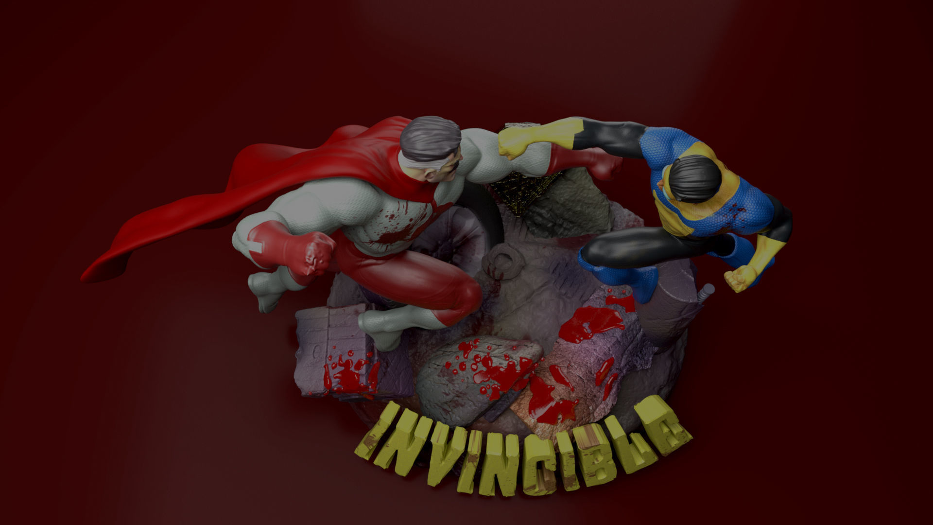 Invincible Vs Omni-Man -33 Cm 3D print model_9