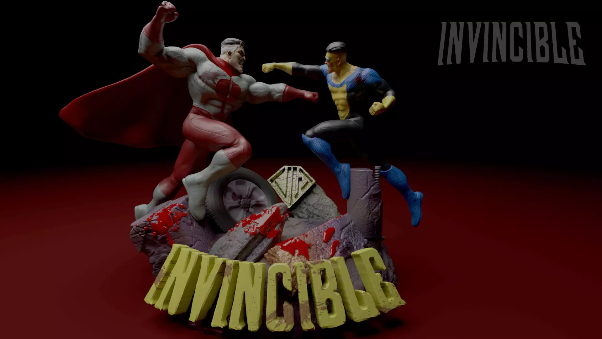Invincible Vs Omni-Man -33 Cm 3D print model_0