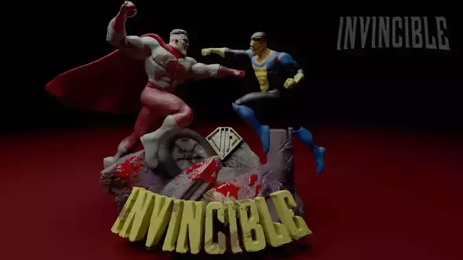 Invincible Vs Omni-Man -33 Cm  3D print model