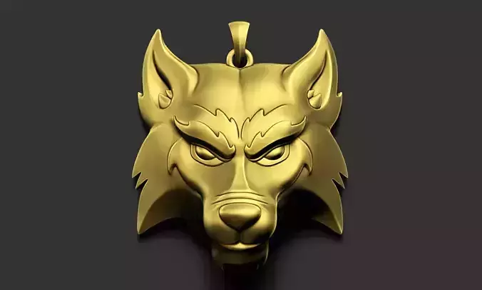 STYLIZED WOLF PENDANT