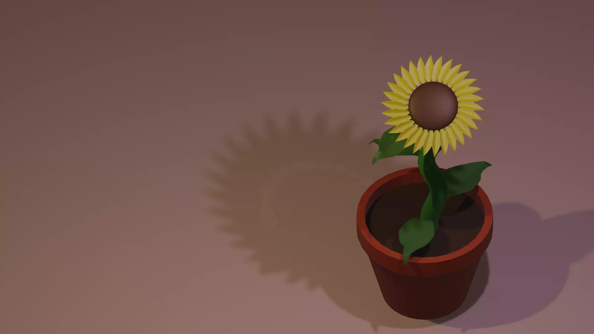 low poly sunflower in pot Free low-poly 3D model
