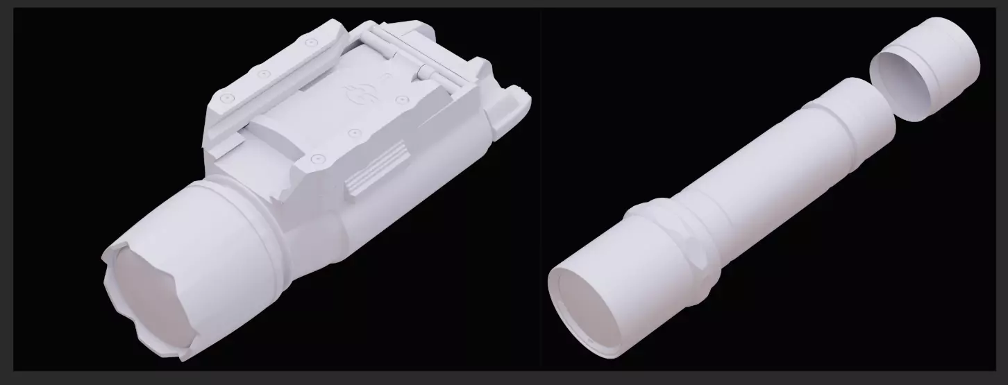 3D model Surefire X200 and Surefire 6P - Free Surefire 660 include