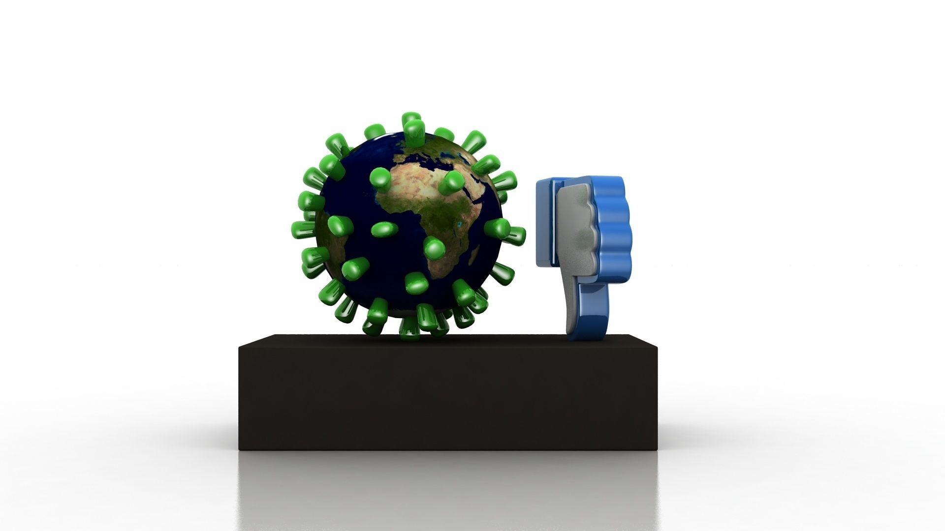Coronavirus consequences  Low-poly 3D model_1