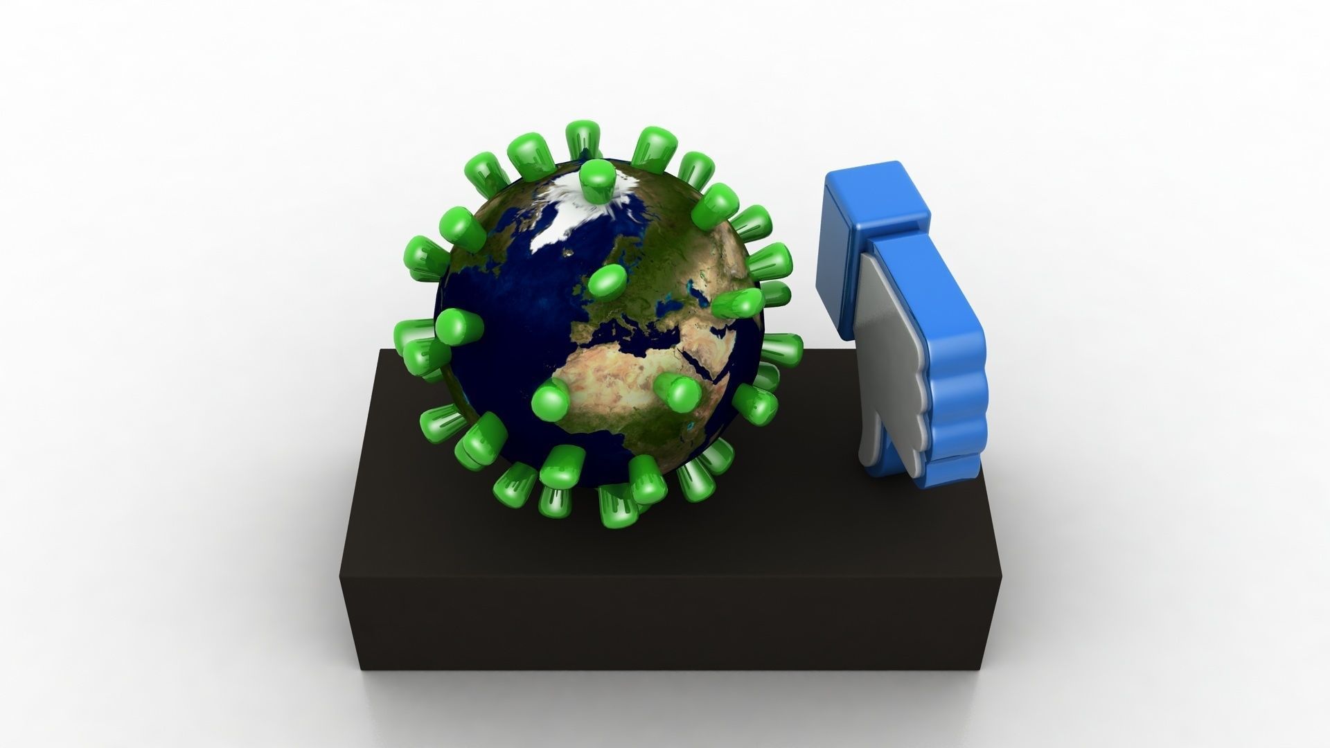 Coronavirus consequences  Low-poly 3D model_2