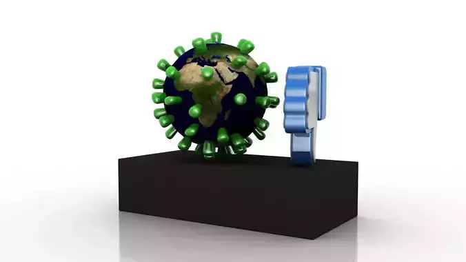 Coronavirus consequences  Low-poly 3D model