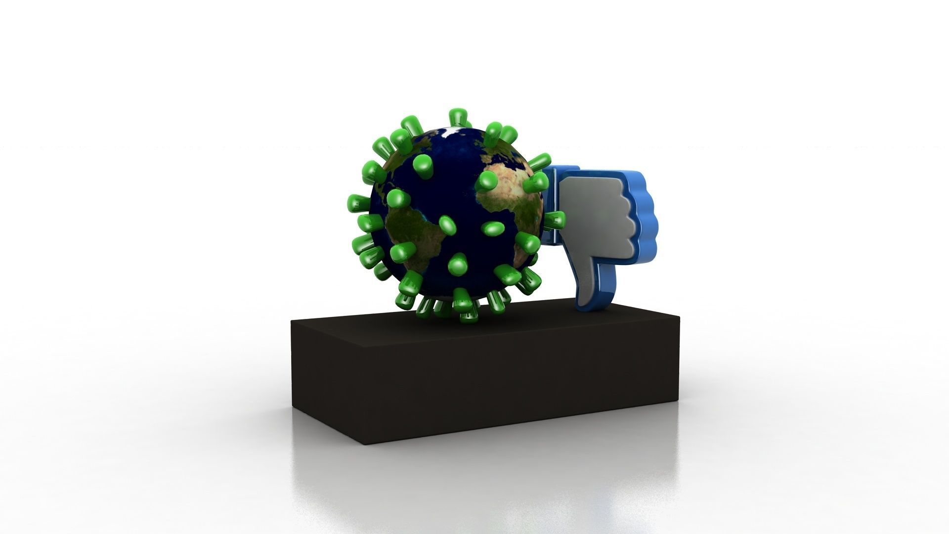 Coronavirus consequences  Low-poly 3D model_3