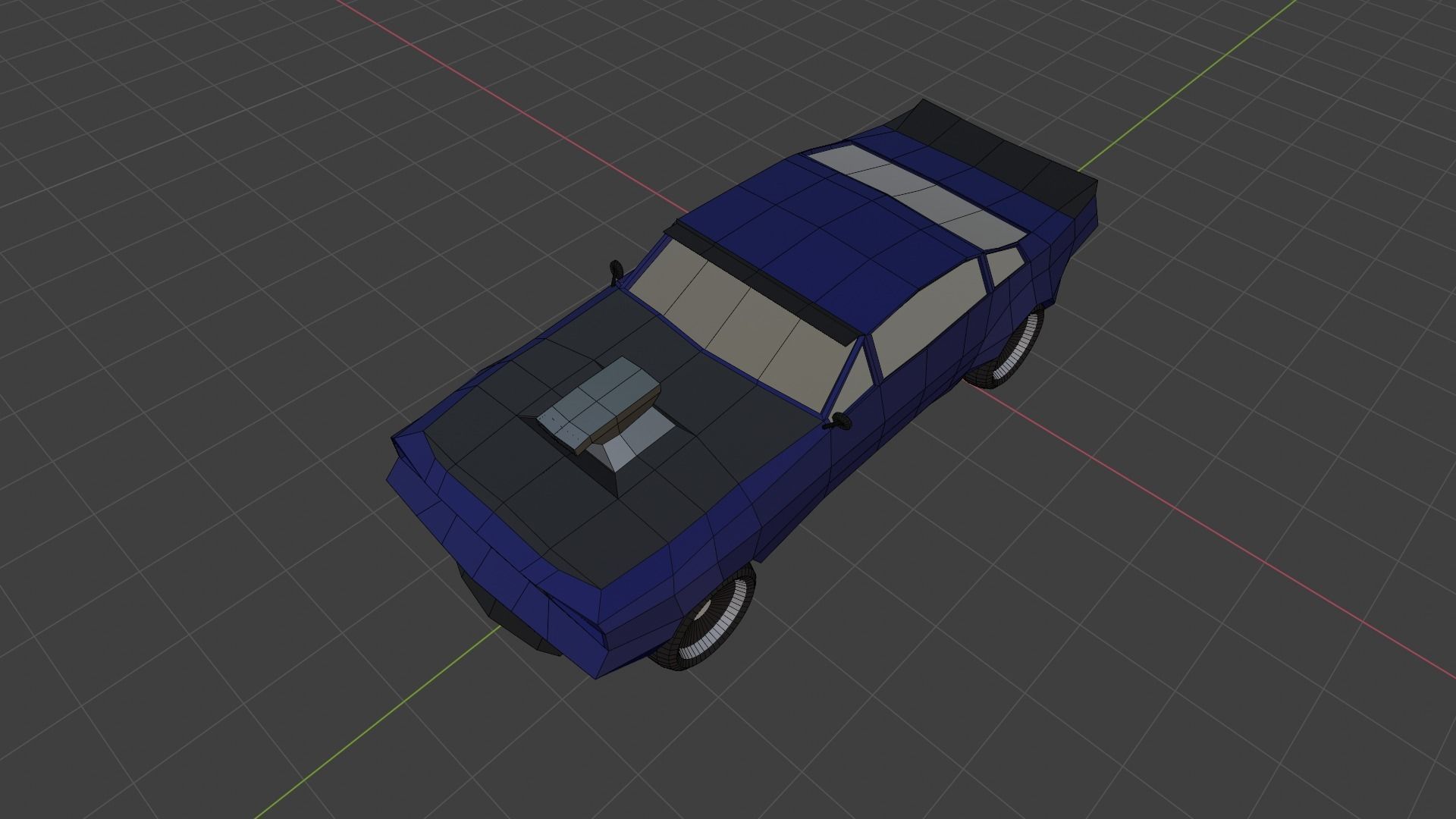 Low Poly Muscle Car  Free low-poly 3D model_4
