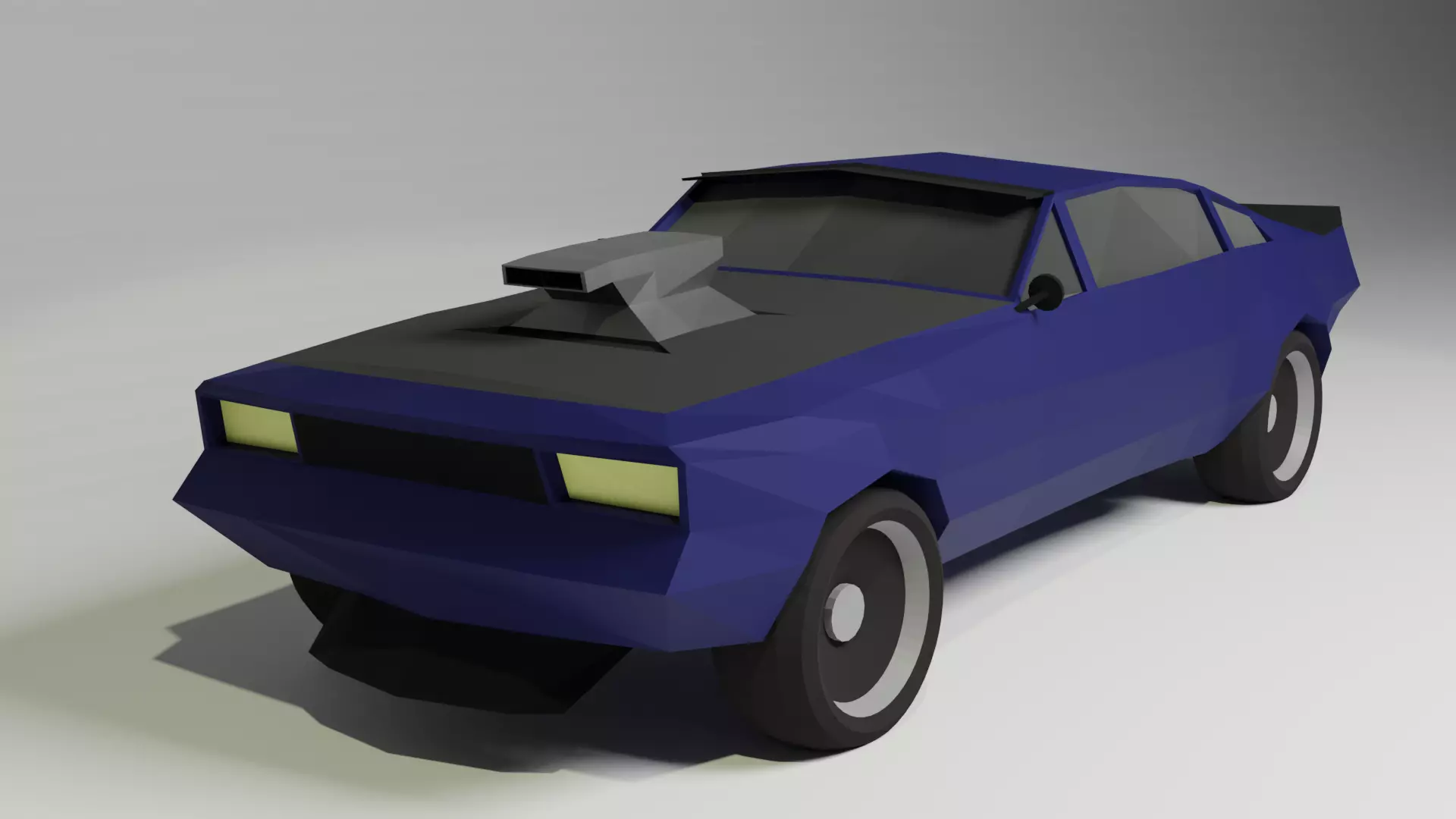 Low Poly Muscle Car  Free low-poly 3D model_0