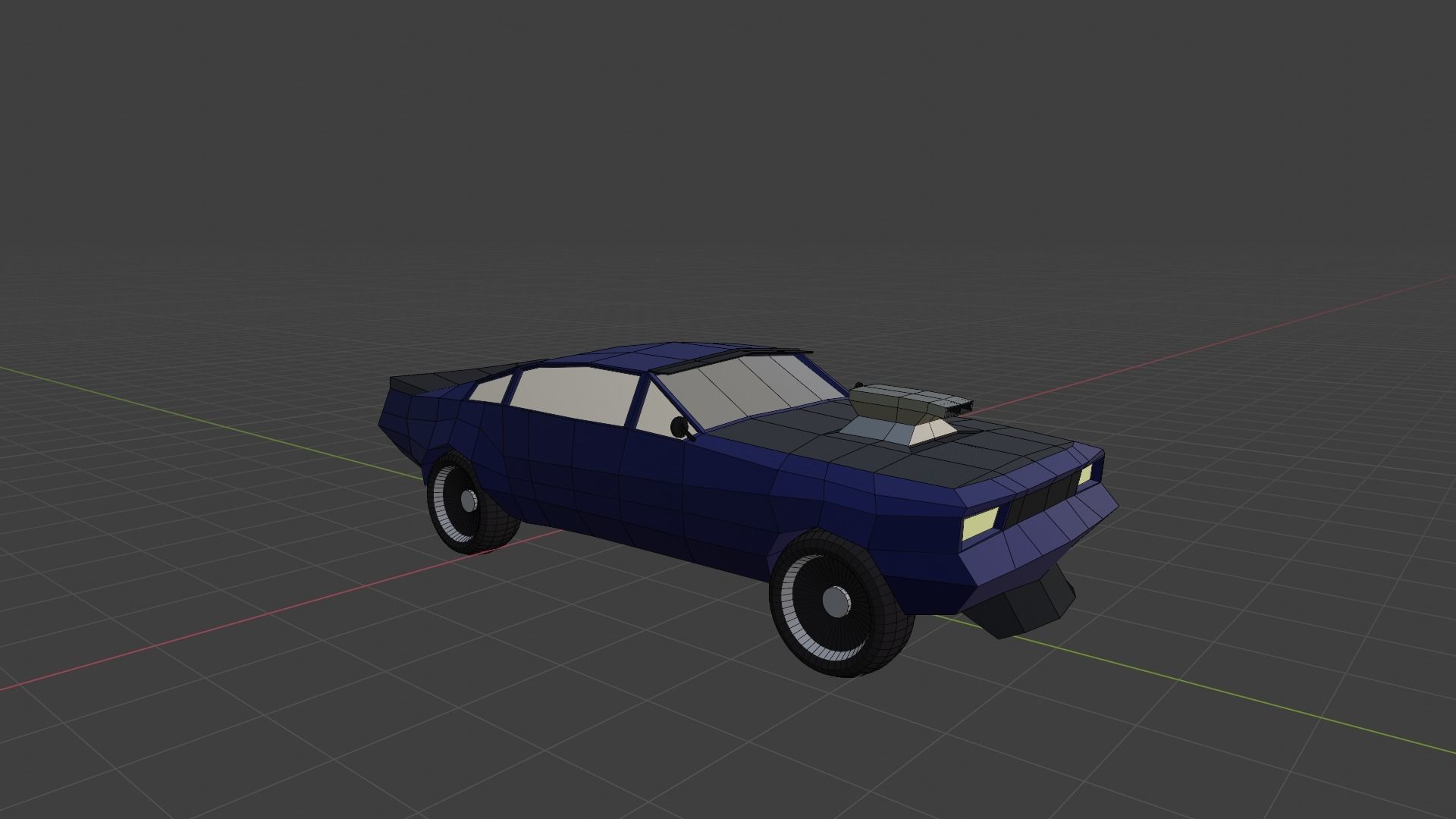 Low Poly Muscle Car  Free low-poly 3D model_6