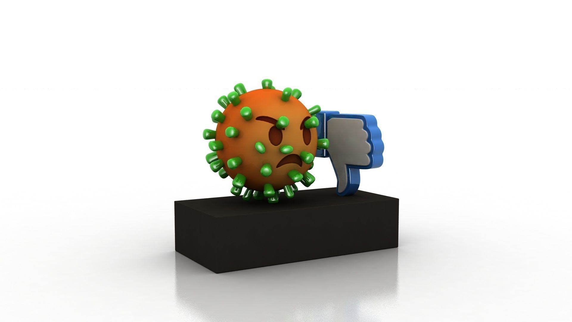 Coronavirus consequences  Low-poly 3D model_3
