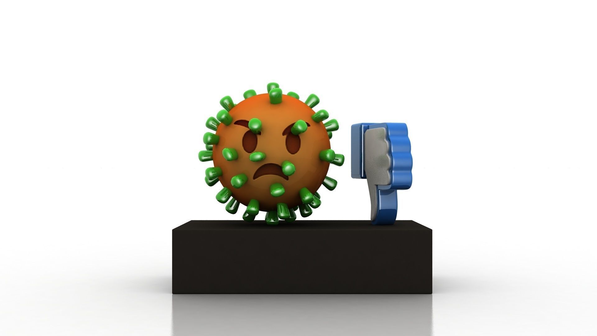 Coronavirus consequences  Low-poly 3D model_1