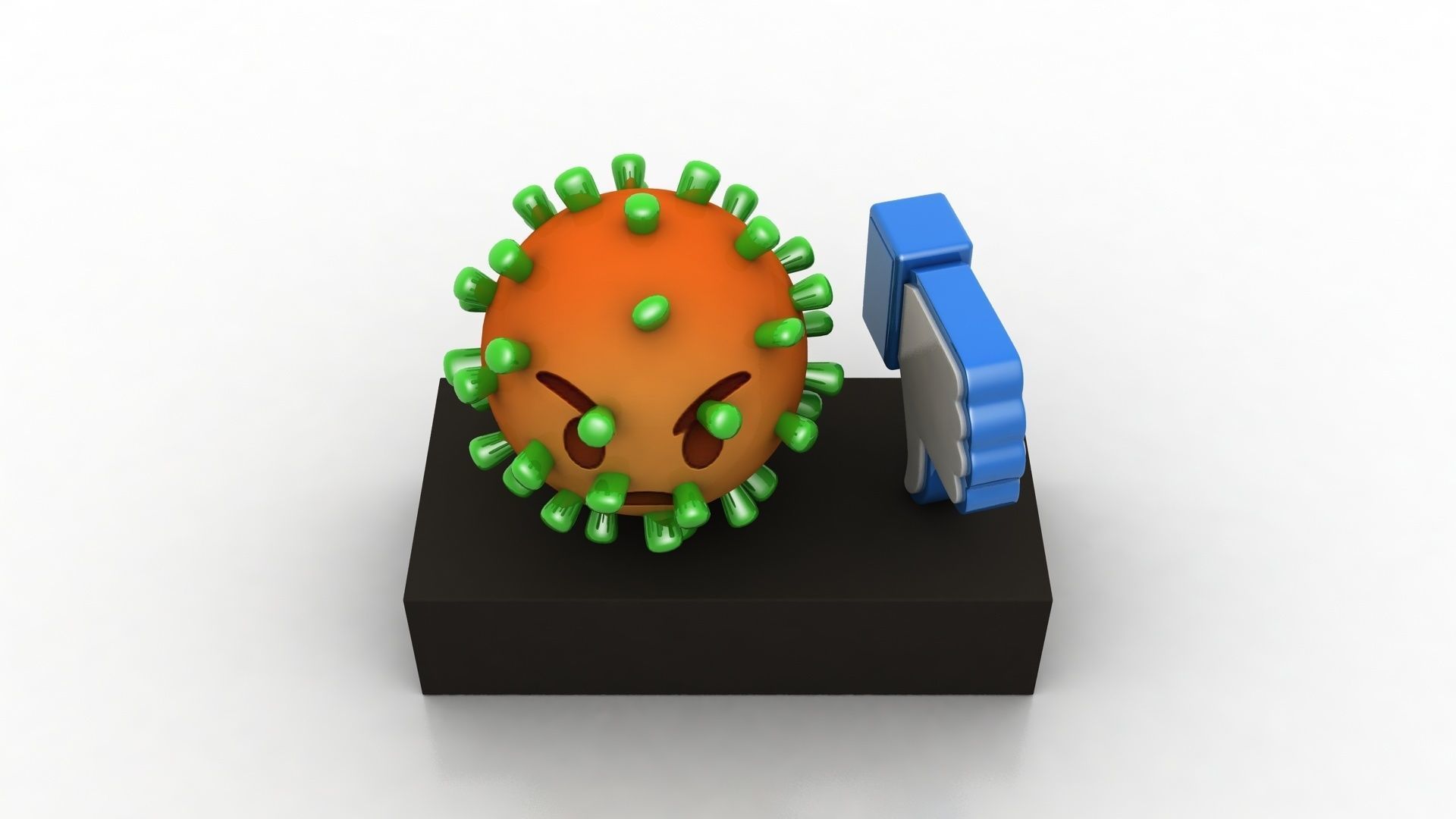 Coronavirus consequences  Low-poly 3D model_2