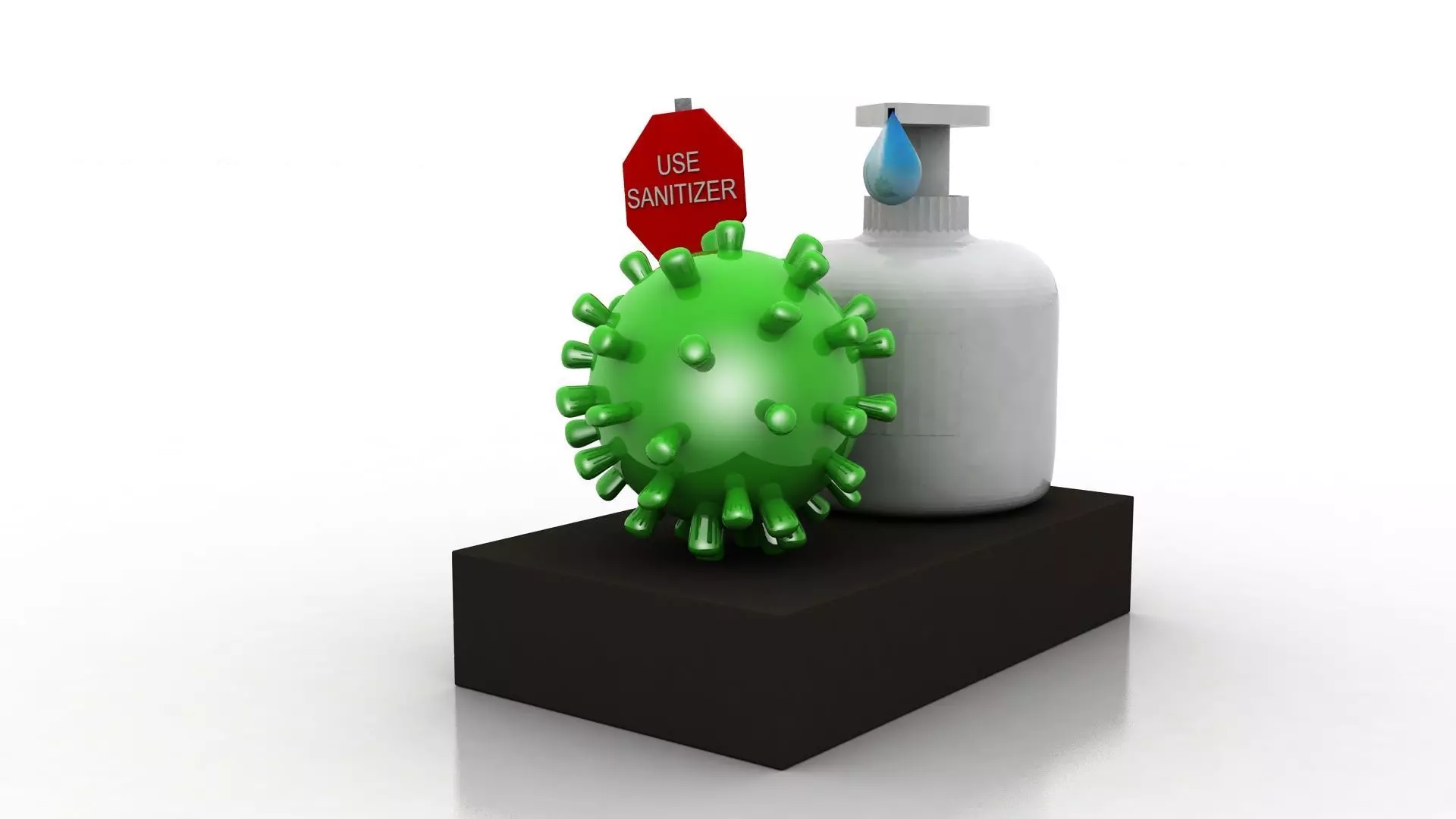 Coronavirus awareness and protection Low-poly 3D model