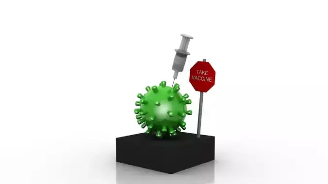 Coronavirus awareness and protection  Low-poly 3D model