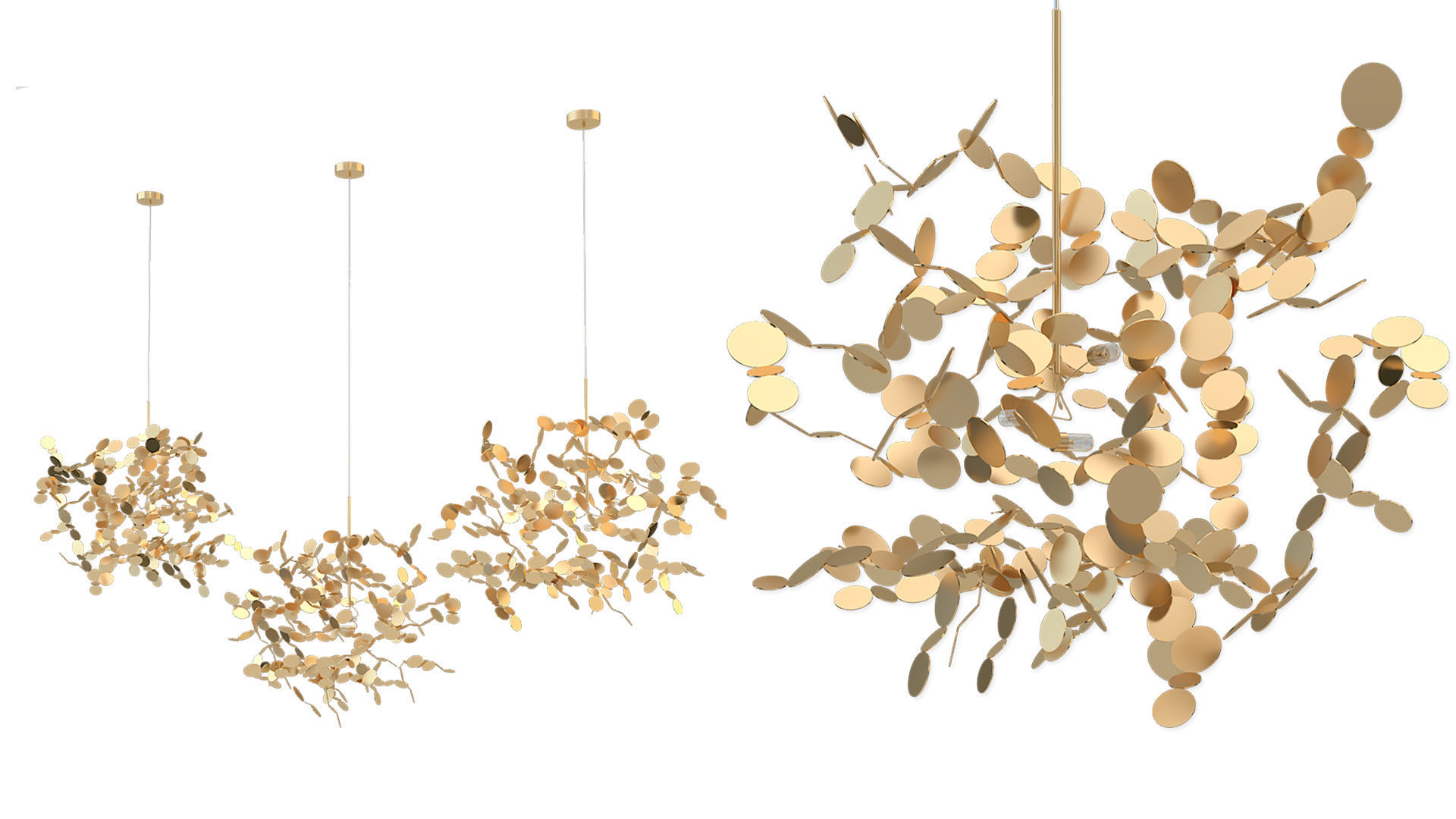 Chandelier Terzani Argent 3D model_3