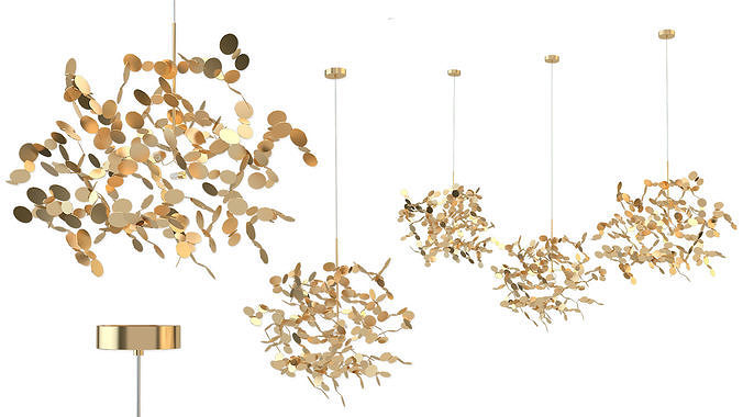 Chandelier Terzani Argent 3D model