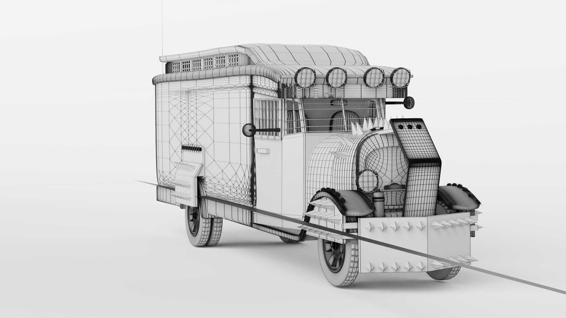 Vintage Zombie Car 3d model 3D model_3