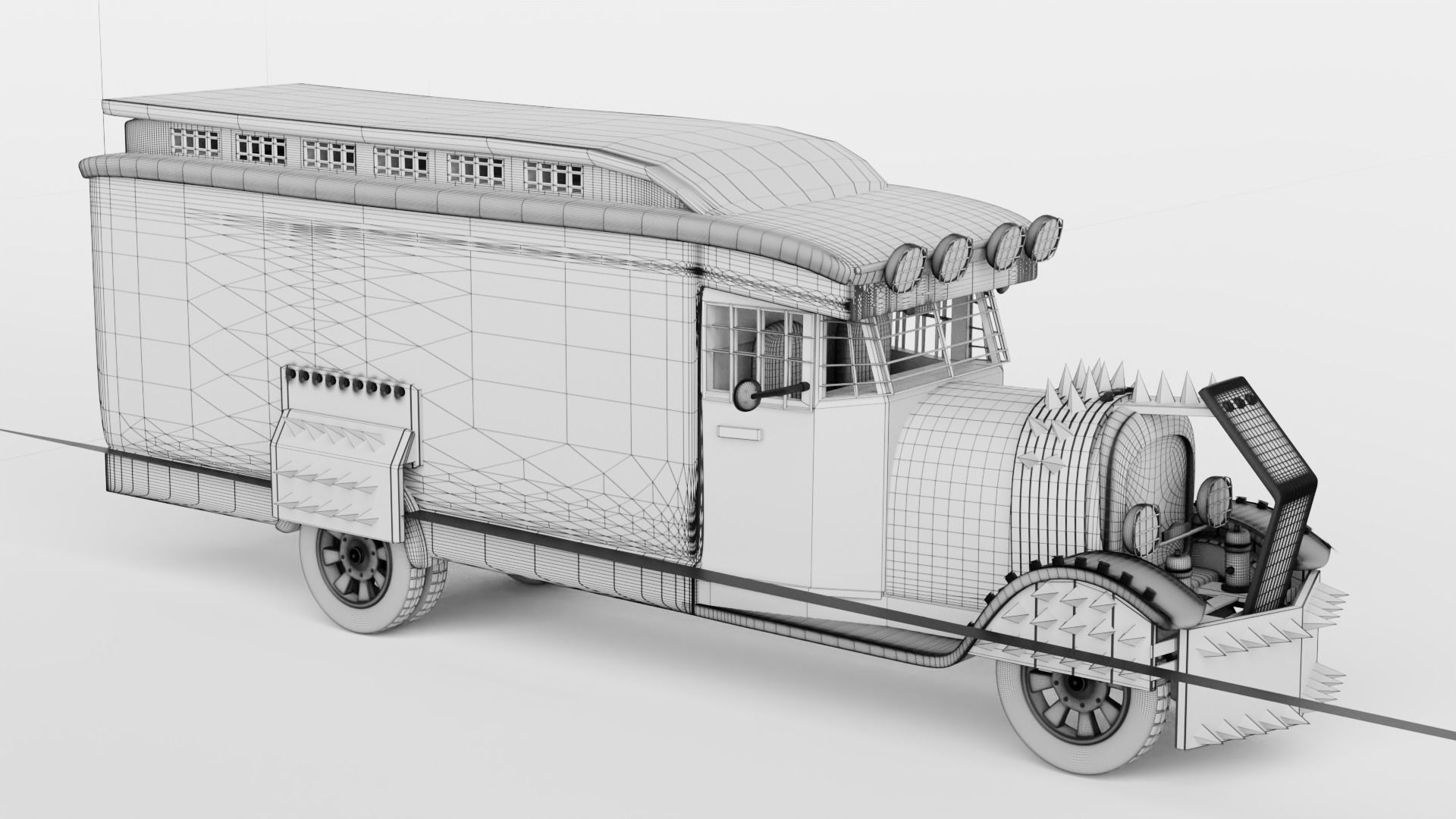 Vintage Zombie Car 3d model 3D model_1