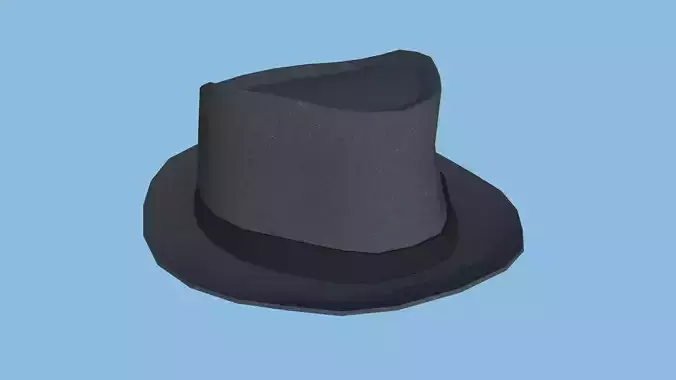 Dark Gray Trilby Hat - Character Design Fashion Free low-poly 3D model