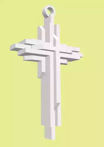 christian keychain - 3d print model of the cross