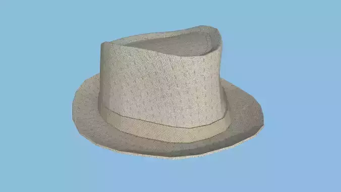 Beige Stripes Trilby Hat - Character Design Fashion Low-poly 3D model