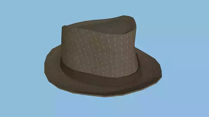 Brown Gentleman Trilby Hat - Character Design Fashion Low-poly 3D model