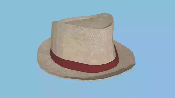 Straw Like Trilby Hat - Character Design Fashion Low-poly 3D model