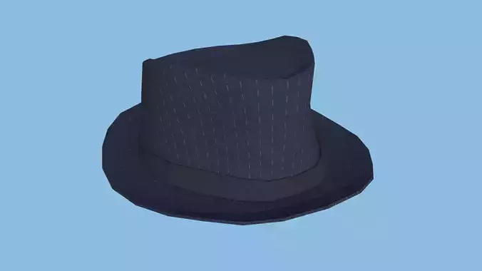Dark Blue Trilby Hat - Character Design Fashion Low-poly 3D model