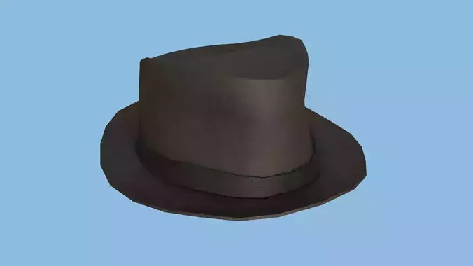 Brown Leather Trilby Hat - Character Design Fashion Low-poly 3D model