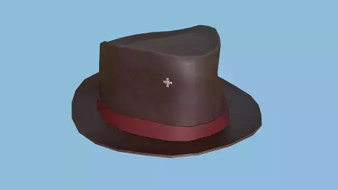 Brown Red Trilby Hat - Character Design Fashion Low-poly 3D model
