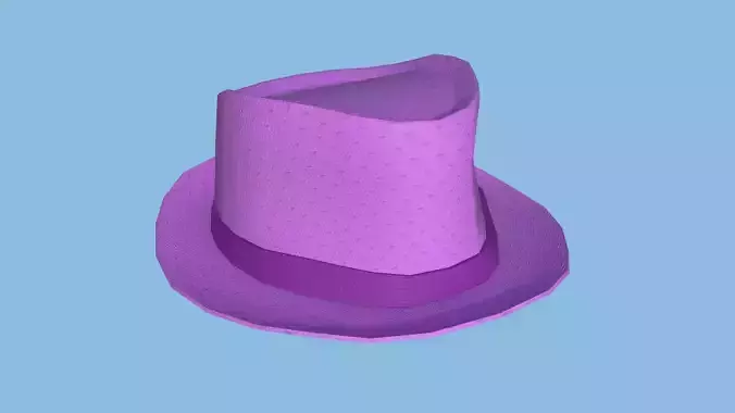 Pink Beauty Trilby Hat - Character Design Fashion Low-poly 3D model