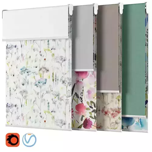 Roller Blind 60 Dual Roller Shades Sevilla Blackout John Lewis 3D model