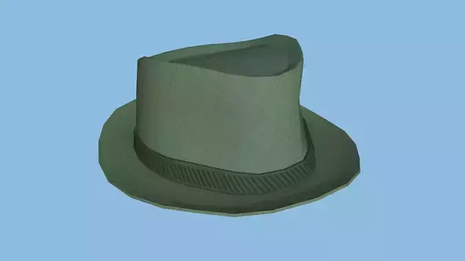 Green Trilby Hat - Character Design Fashion Low-poly 3D model