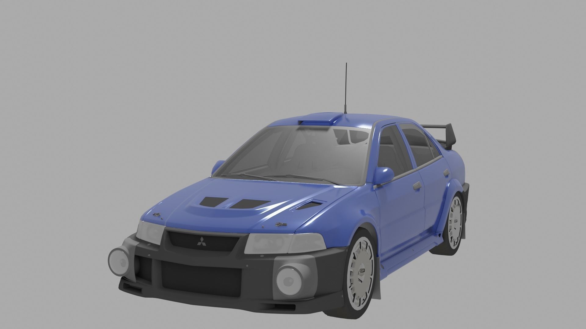 Lancer Evo 6 Rally car Low-poly 3D model_1