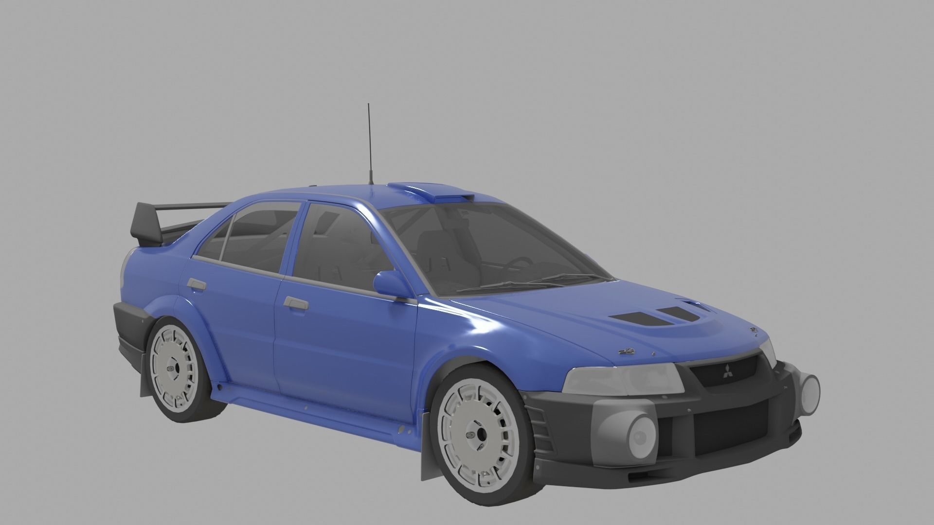 Lancer Evo 6 Rally car Low-poly 3D model_4