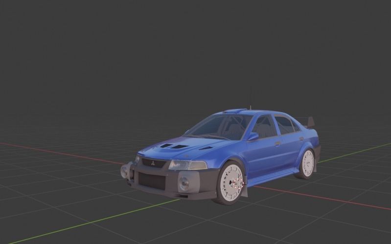 Lancer Evo 6 Rally car Low-poly 3D model_12