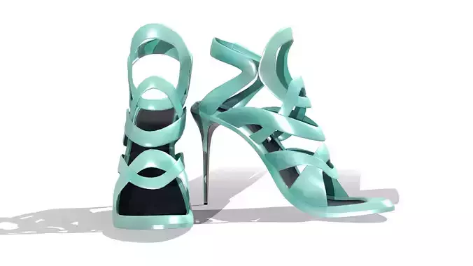 Teal Summer Sandal Heels