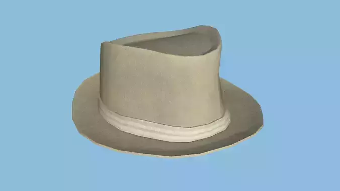Beige Trilby Hat - Character Design Fashion Low-poly 3D model