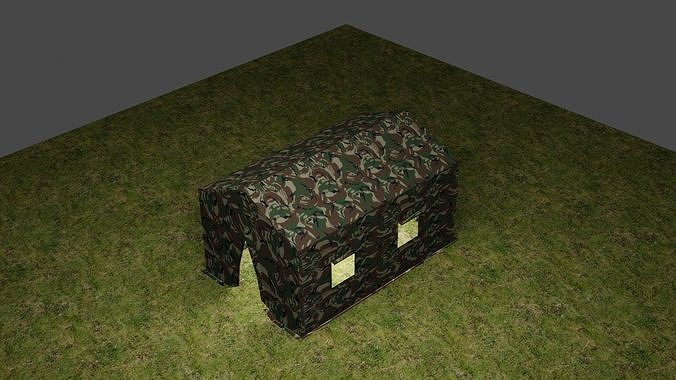 Army tent for unity Low-poly 3D model