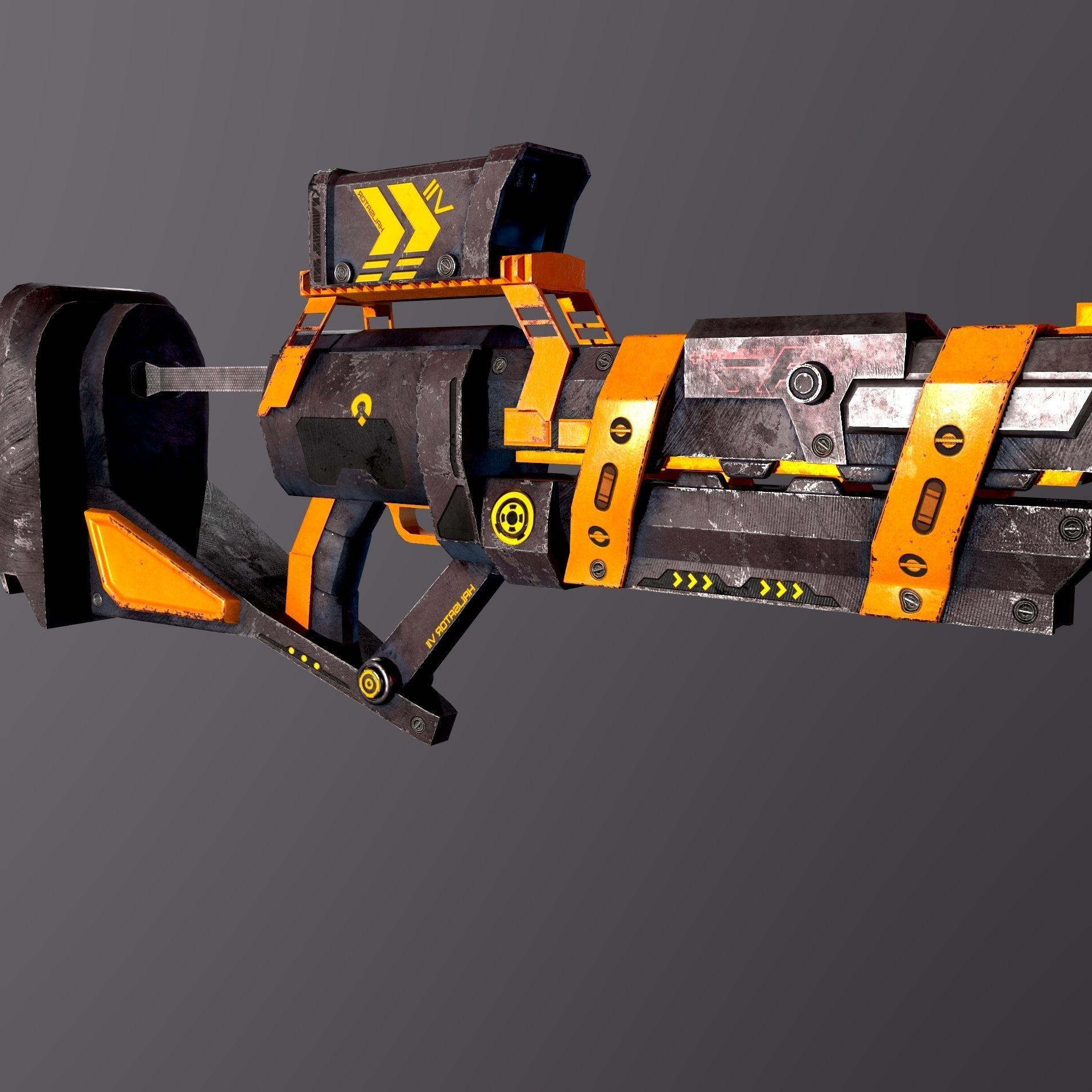 sci fi weapon Low-poly 3D model_4