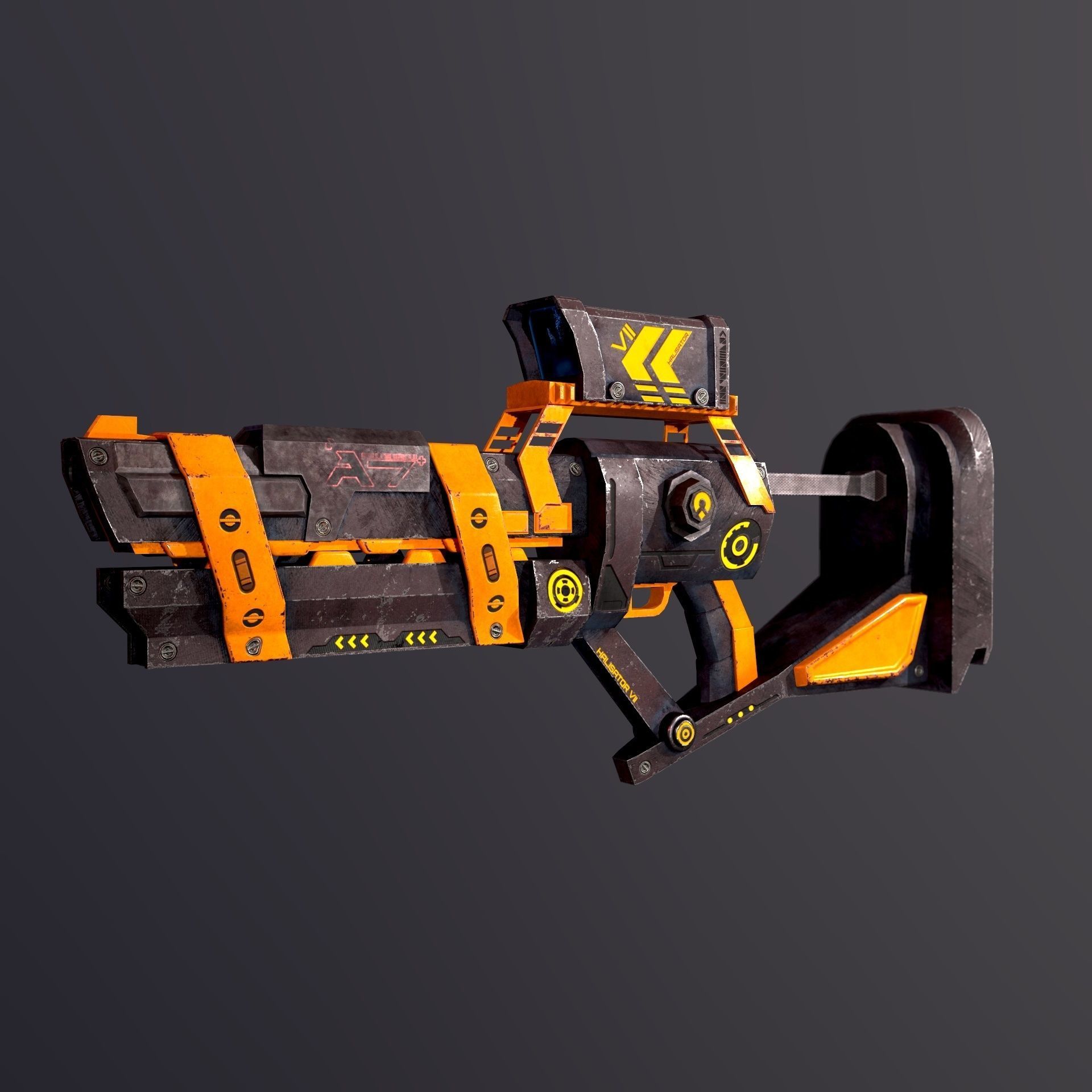 sci fi weapon Low-poly 3D model_5