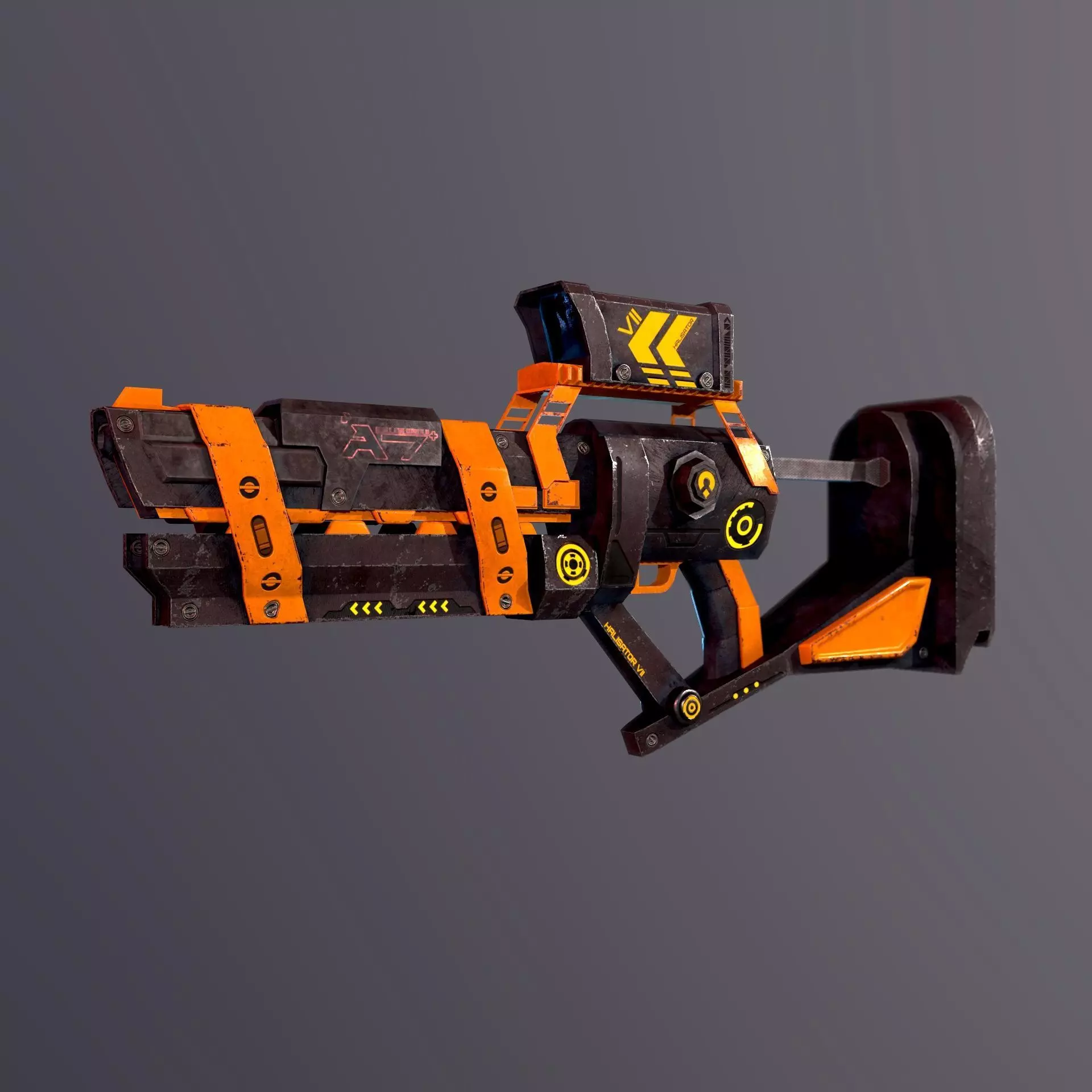 sci fi weapon Low-poly 3D model_0